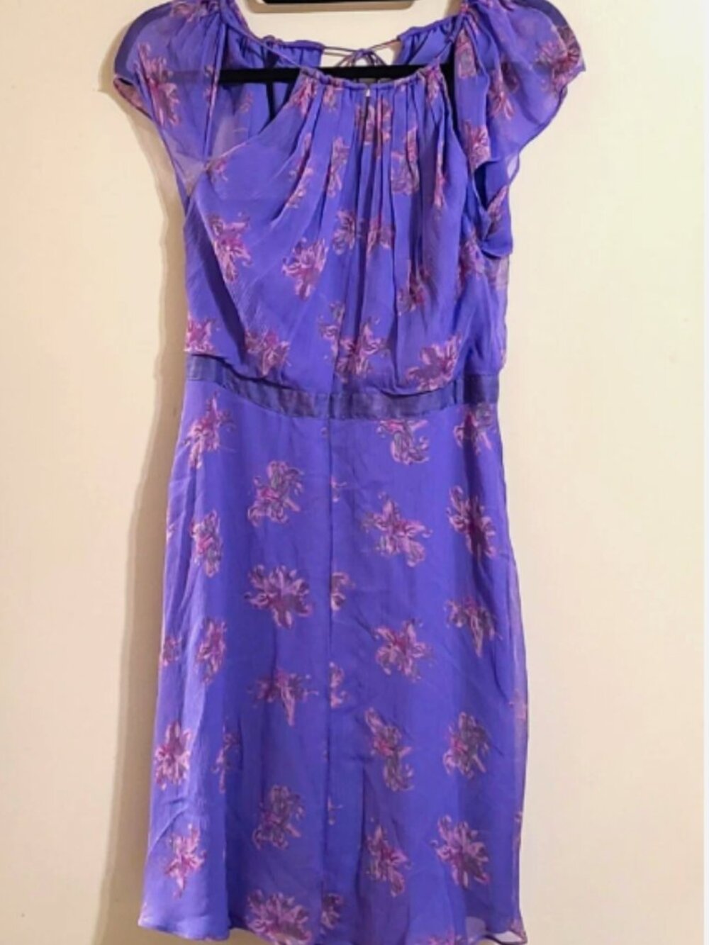 NWT Elizabeth and James Floral Sandy Dress Hyacinth Silk Purple Size 4